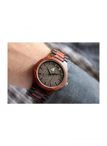 Men's Water Resistant Wooden Analog Watch HUT-3231