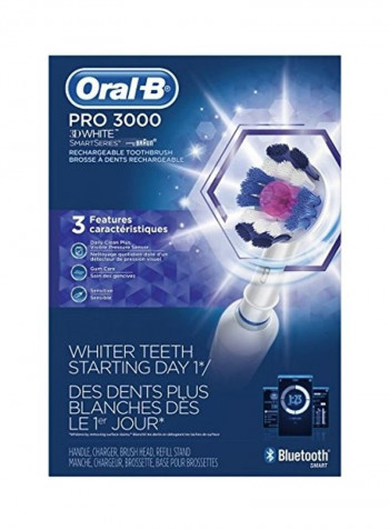 3000 3D Electric Toothbrush with Charger White