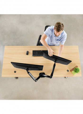 Dual Arm Monitor Desk Mount Black
