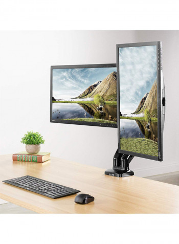 Dual Arm Monitor Desk Mount Black