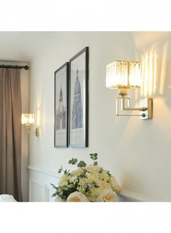 E27 LED Crystal Bedside Wall Light Silver/Yellow