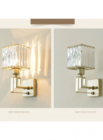 E27 LED Crystal Bedside Wall Light Silver/Yellow