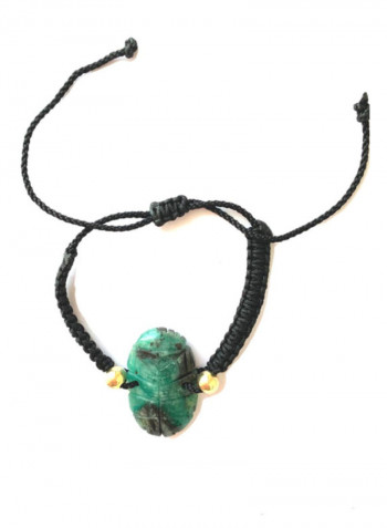 Natural Colombian Emerald With 18K Gold Plated Gold Bracelet