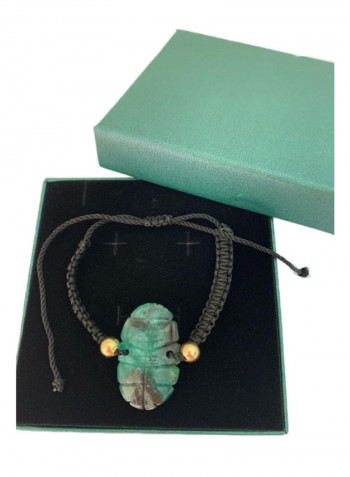 Natural Colombian Emerald With 18K Gold Plated Gold Bracelet