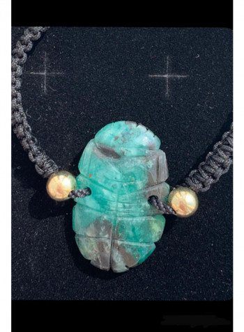 Natural Colombian Emerald With 18K Gold Plated Gold Bracelet