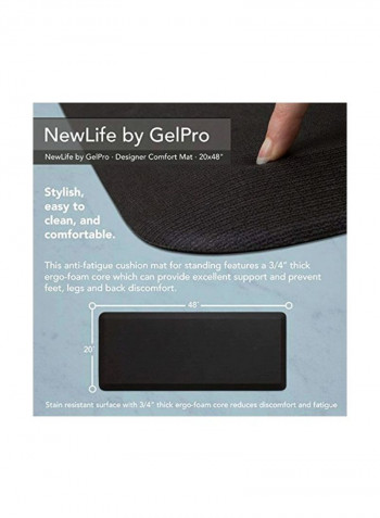 Anti-Fatigue Kitchen Mat Black 48x20inch