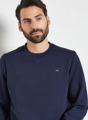 Mesh Panel Sweatshirt Navy Blue/Navy Blue