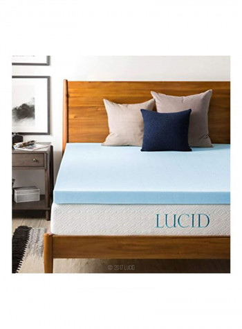 Gel Memory Foam Mattress Topper Foam Blue 38x75x3inch