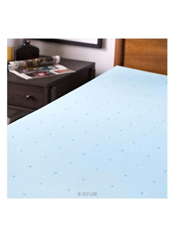 Gel Memory Foam Mattress Topper Foam Blue 38x75x3inch
