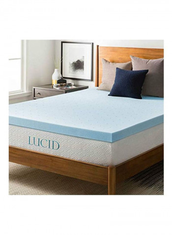 Gel Memory Foam Mattress Topper Foam Blue 38x75x3inch