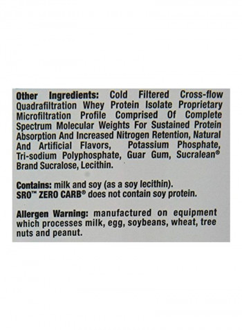 Zero Carb SRO Whey Protein Isolate