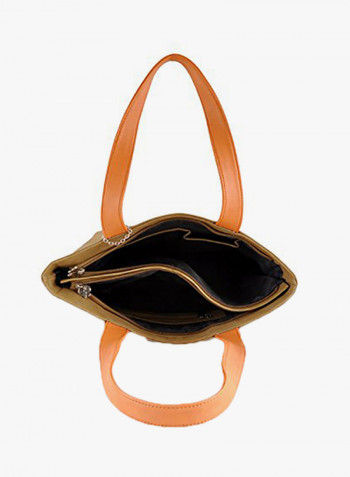 Polyester Blend Shoulder Bag Brown