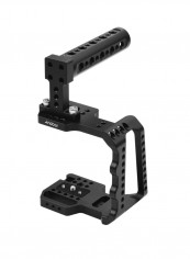 Video Camera Aluminum Alloy Cage With Hand Grip Black