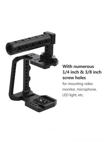 Video Camera Aluminum Alloy Cage With Hand Grip Black