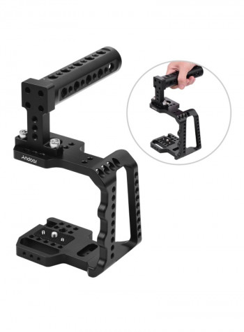 Video Camera Aluminum Alloy Cage With Hand Grip Black