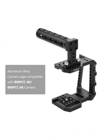 Video Camera Aluminum Alloy Cage With Hand Grip Black