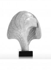 Shell With Marble Base Home Decor Accent White/Black