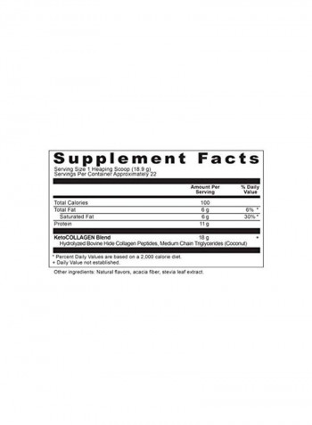 Keto Collagen Whole Food Dietary Supplement - Vanilla