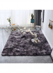 Rectangle Comfy Living Room Carpet Black/Grey 190x190centimeter