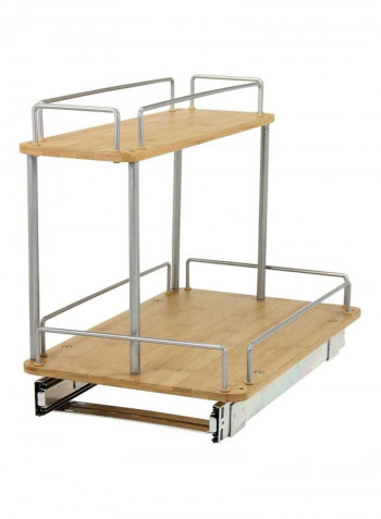 Glidez Under Sink Sliding Organizer Silver/Beige 17.75inch