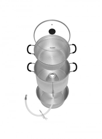 Aluminum Steam Juicer Silver 15.2x16.6x11inch
