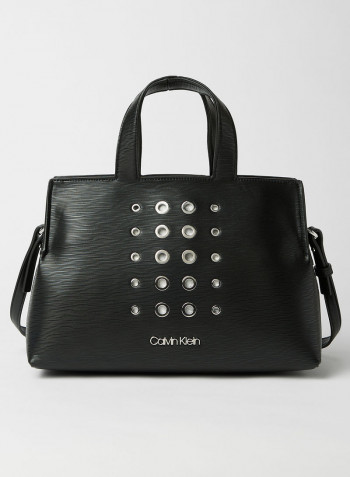 Eyelet Detail Handbag Black