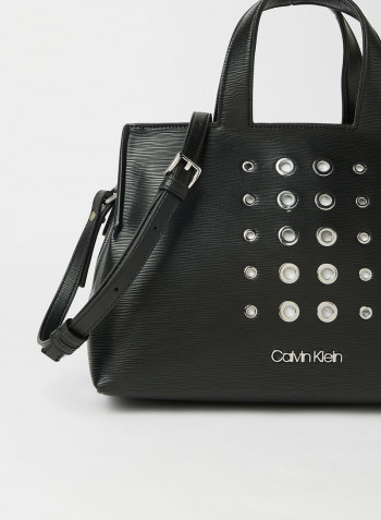 Eyelet Detail Handbag Black