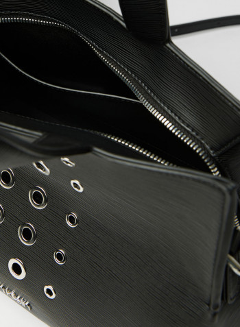 Eyelet Detail Handbag Black