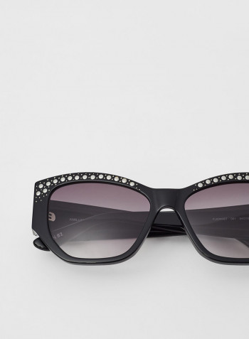 Women's Full Rim Acetate Modified Rectangle Sunglasses - Lens Size: 54 mm