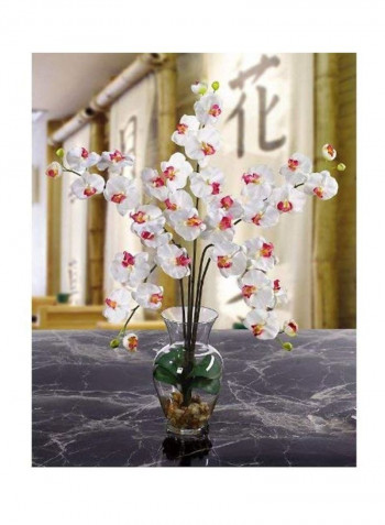 Phalaenopsis Liquid Illusion Silk Flower White/Red/Green