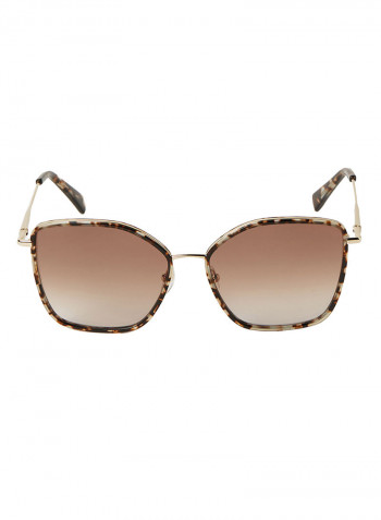 Women's Full Rim Metal Modified Rectangle Sunglasses - Lens Size: 59 mm