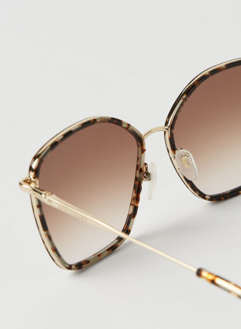 Women's Full Rim Metal Modified Rectangle Sunglasses - Lens Size: 59 mm