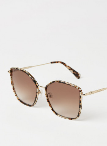 Women's Full Rim Metal Modified Rectangle Sunglasses - Lens Size: 59 mm