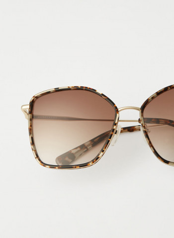 Women's Full Rim Metal Modified Rectangle Sunglasses - Lens Size: 59 mm