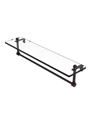 Glass Shelf With Integrated Antique Towel Bar Clear/Black 22inch
