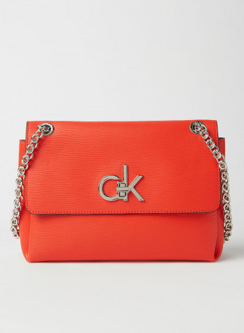Textured Convertible Crossbody Bag Vibrant Coral