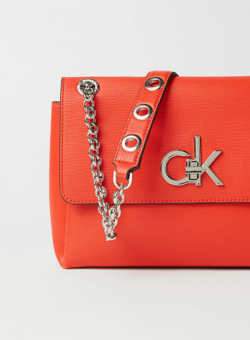 Textured Convertible Crossbody Bag Vibrant Coral