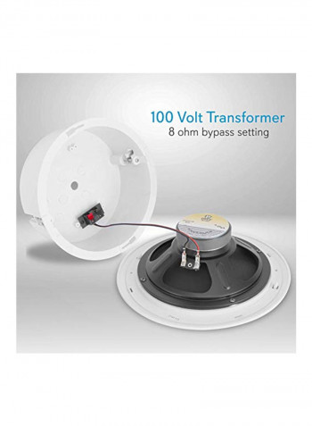 Ceiling Wall Mount Speaker PDICS82 White
