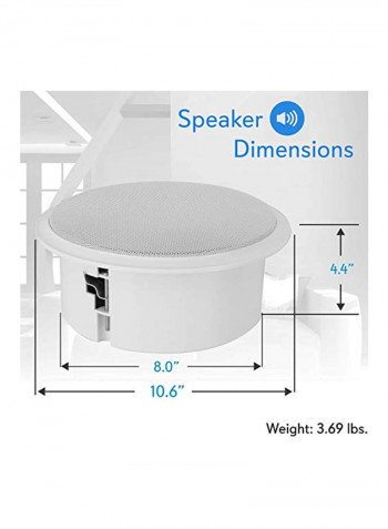 Ceiling Wall Mount Speaker PDICS82 White