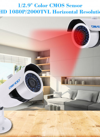 1080P HD 2000TVL AHD IR-Cut 30 Array Infrared Lamp Night Vision CCTV Camera With Cable