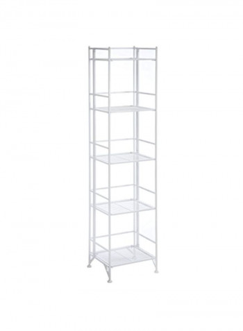 5-Tier Folding Metal Shelf White