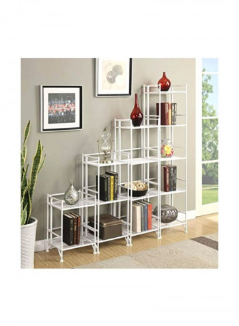 5-Tier Folding Metal Shelf White