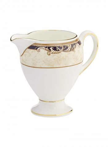 Cornucopia Printed Creamer White/Beige/Brown 4.9x4.6x4.3inch