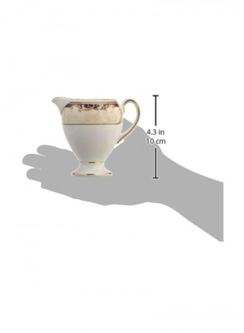 Cornucopia Printed Creamer White/Beige/Brown 4.9x4.6x4.3inch