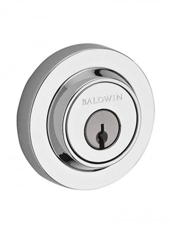 Double Cylinder Round Deadbolt Silver 5.3x5.3x3.4inch