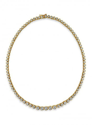 Brass Cubic Zirconia Studded Necklace