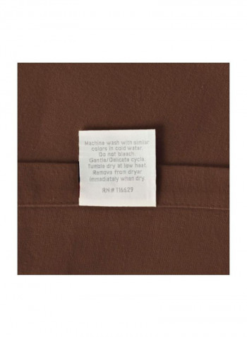 4-Piece Flannel Deep Pocket With Flat Sheet Set Chestnut Queen