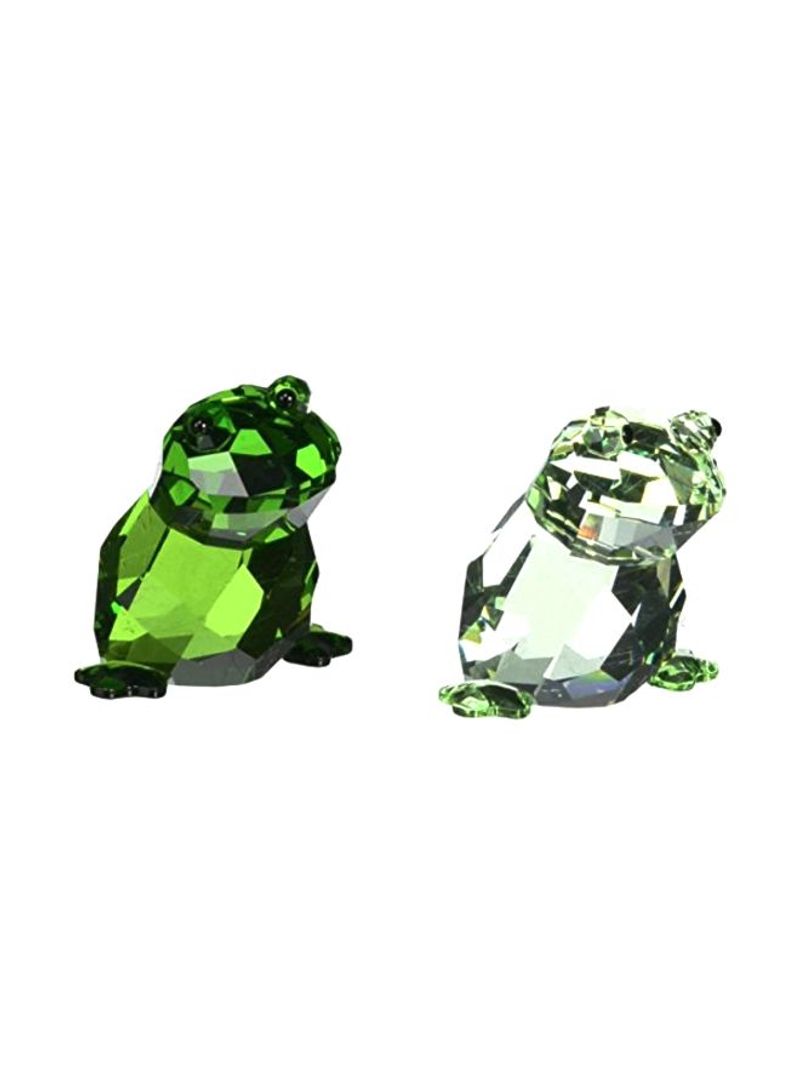 Frogs Angelo And Angelina Figurine Green/Clear 1.9x0.8x1.6inch