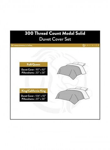 3-Piece Duvet Cover Set Ivory
