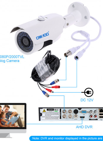 1080P HD 2000TVL AHD IR-Cut 30 Array Infrared Lamp Night Vision CCTV Camera With Cable